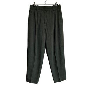 L'Agence Gray Viscose Wool Blend Pleat Front Ankle Trouser Pants Size 4